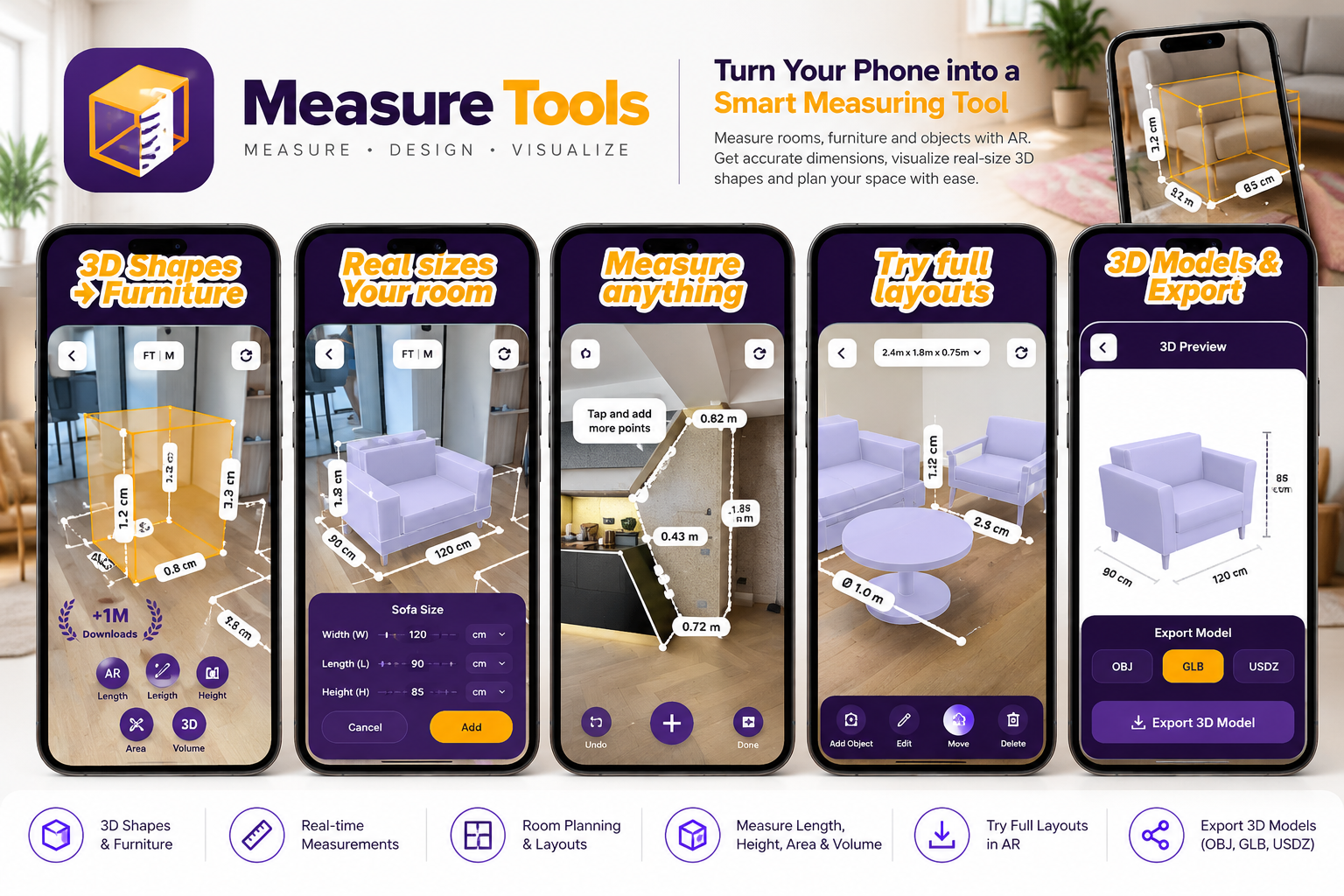 Measure Tools AR Ruler project preview